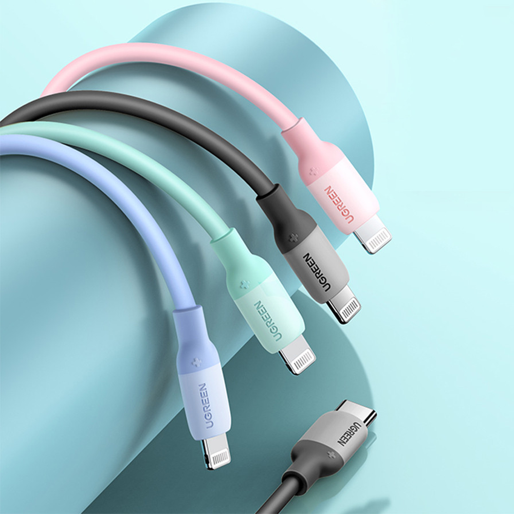 유그린 Mfi인증 꼬임방지 C to 라이트닝 아이폰 고속충전 케이블 - Frisbee