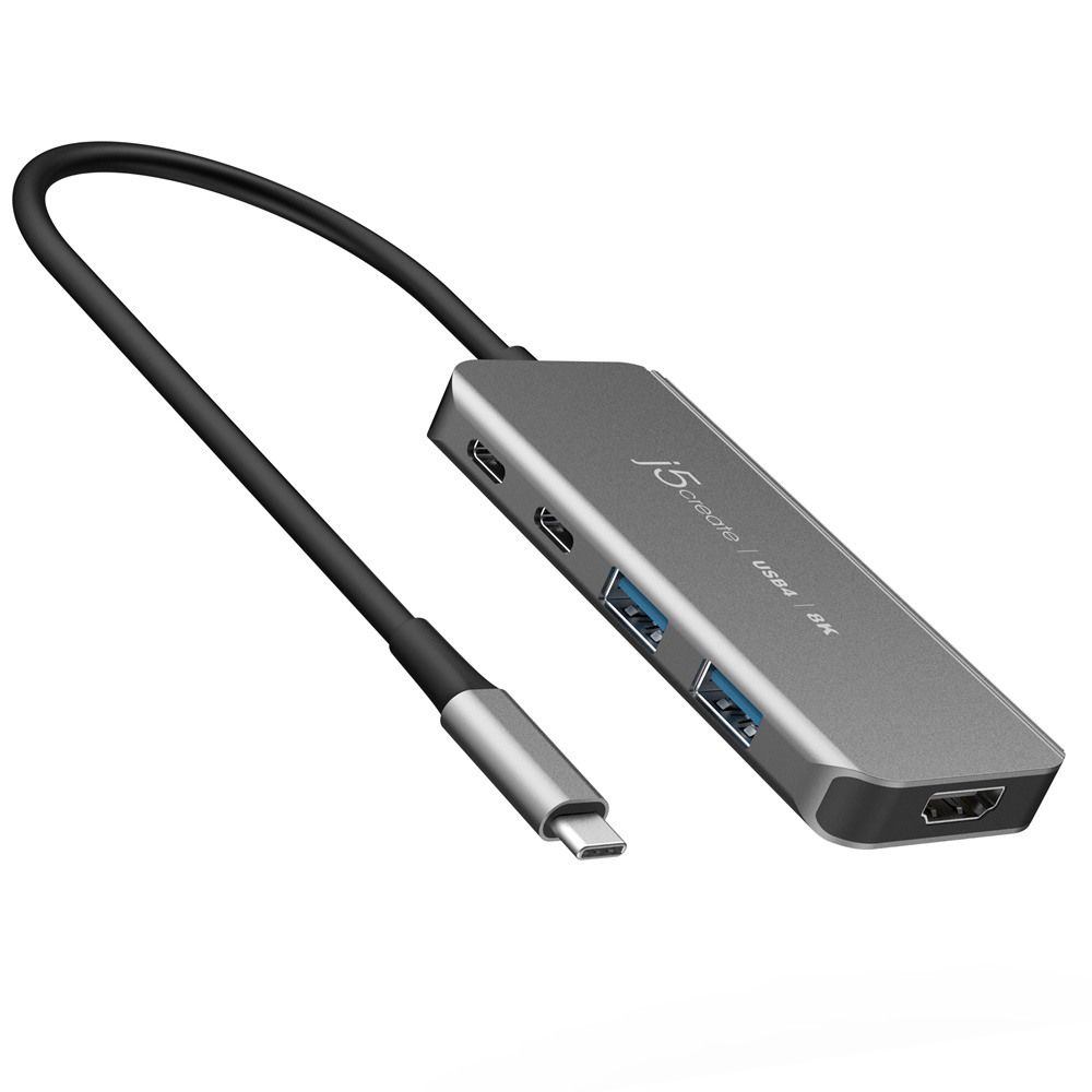 J5CREATE USB4 8K 60Hz USB-C 슬림 멀티허브