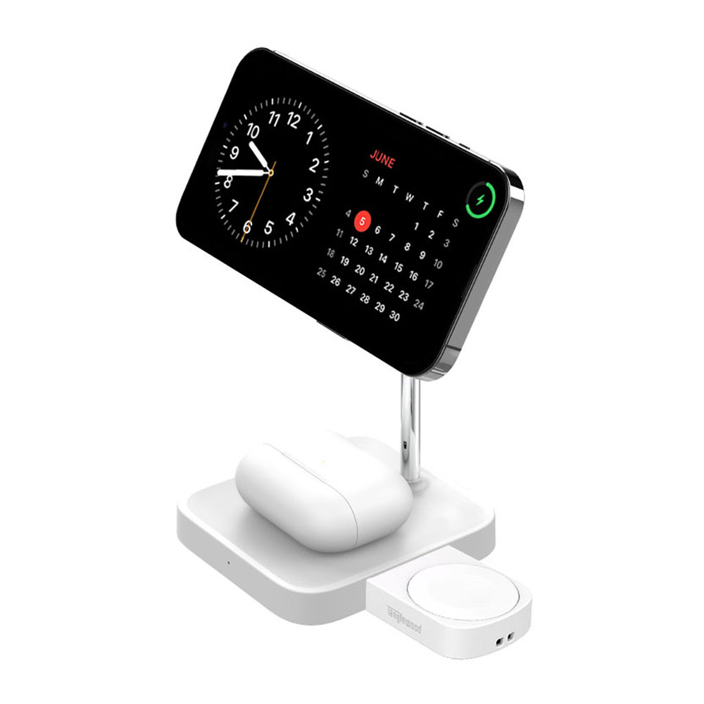 탱글우드 맥세이프 2in1+애플워치 충전기 세트- 화이트