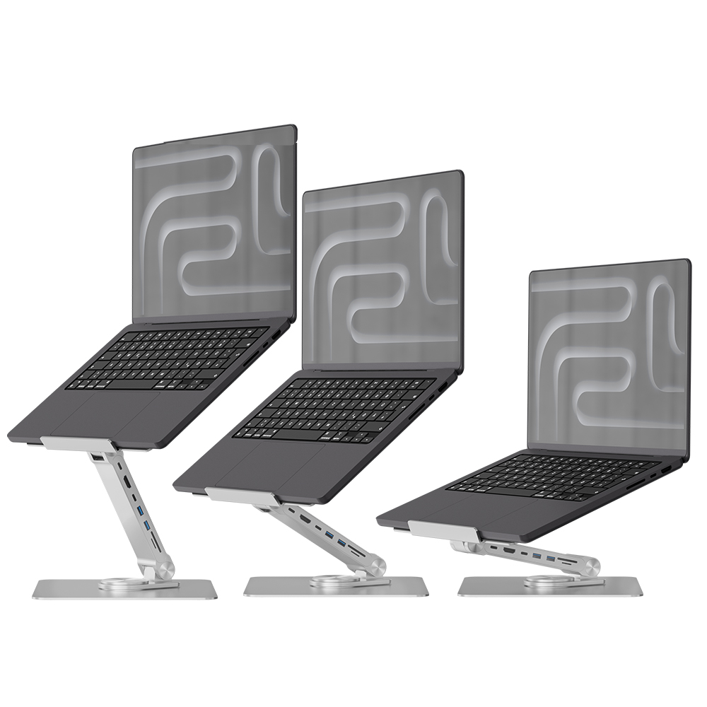 Ekeepment X Stand Pro 노트북 거치대 7in1 USB 허브 360도 회전 스탠드 받침대 - Frisbee